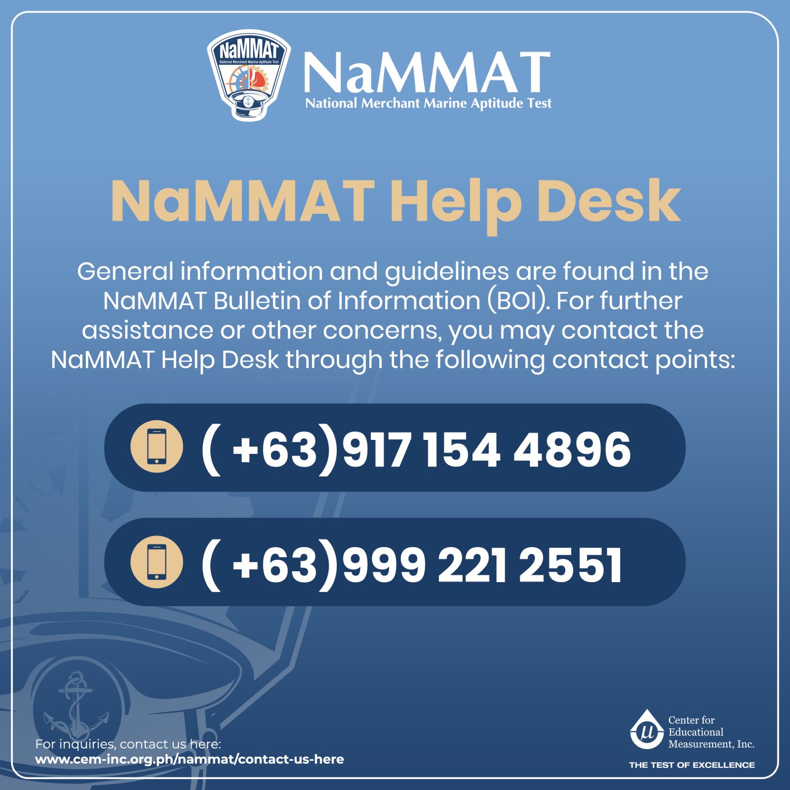 NaMMAT Help Desk