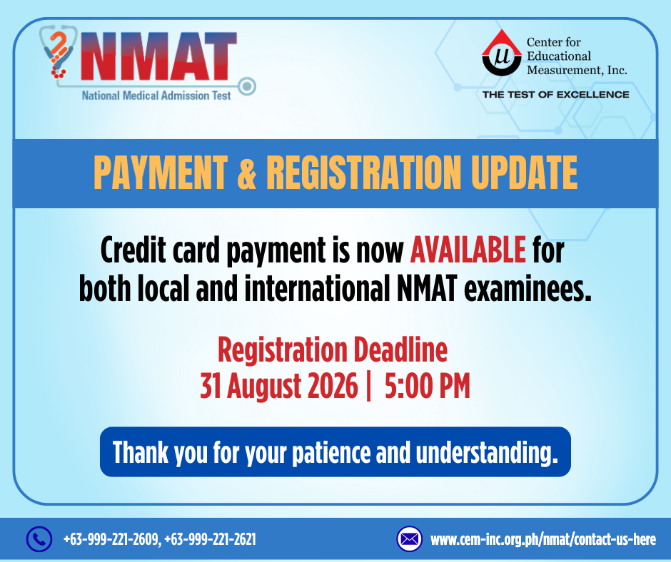 NMAT Payment Advisory