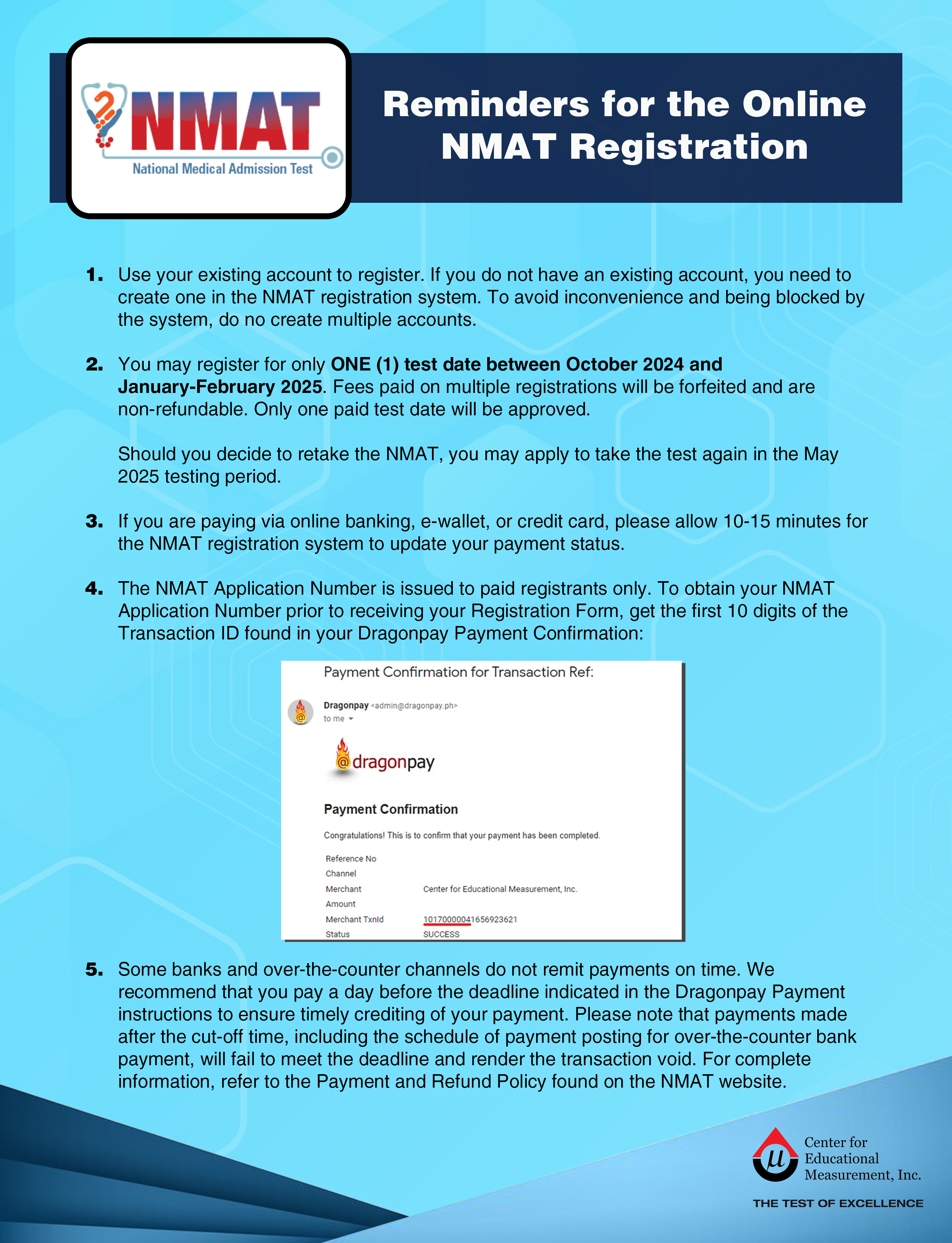 NMAT Online Registration System