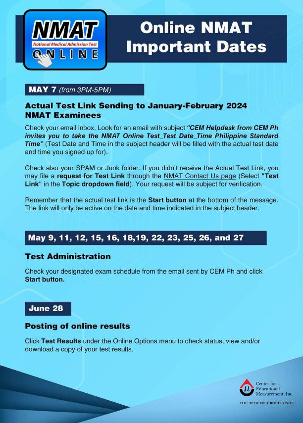 NMAT Important Dates