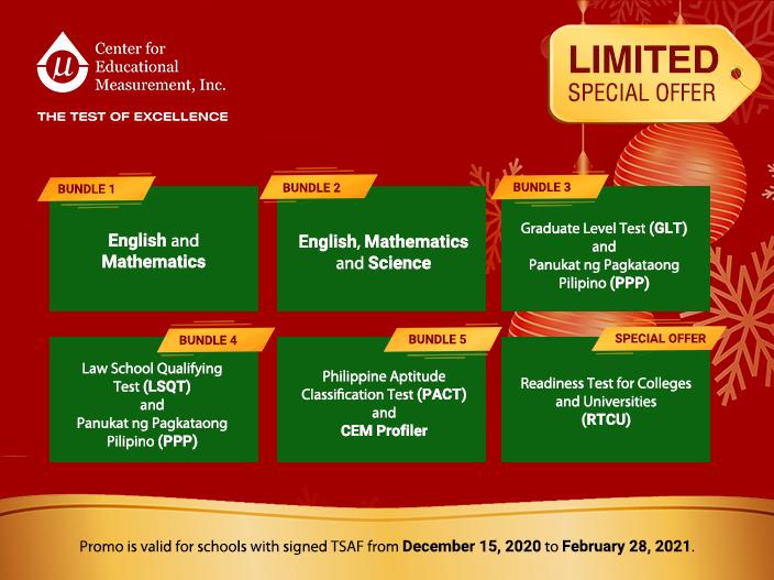 CEM Online Assessment Holiday Promo Bundles