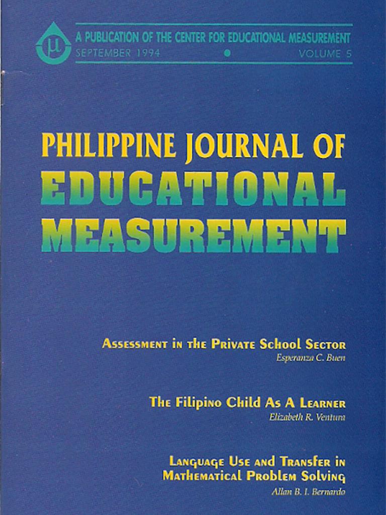 Philippine Journal of Educational Measurement Volume V, Issue 01