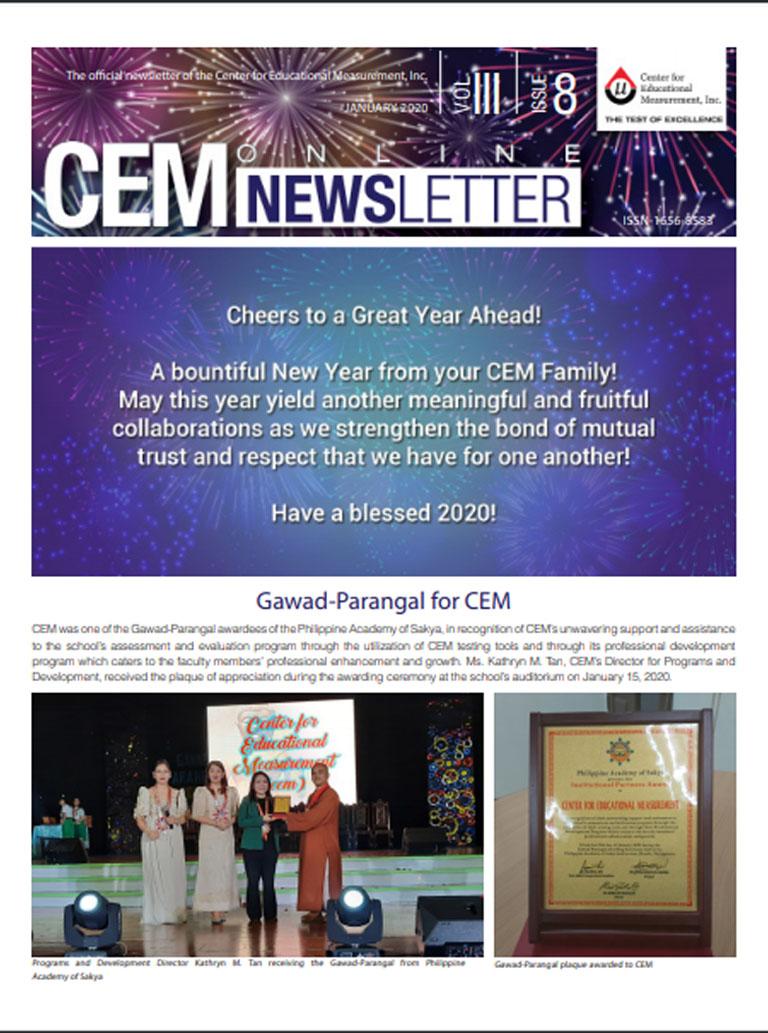 CEM Online Newsletter, Vol. III, Issue 8 (January 2020)