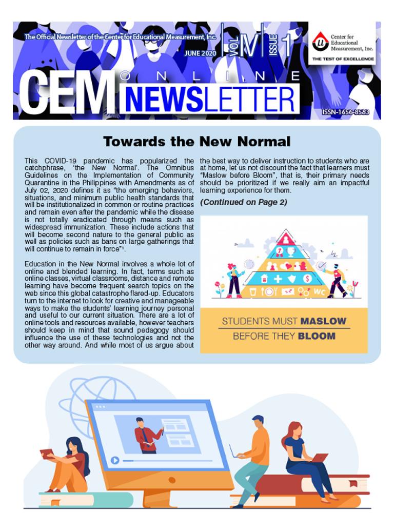 CEM Online Newsletter Vol. IV, Issue 01 (June 2020)