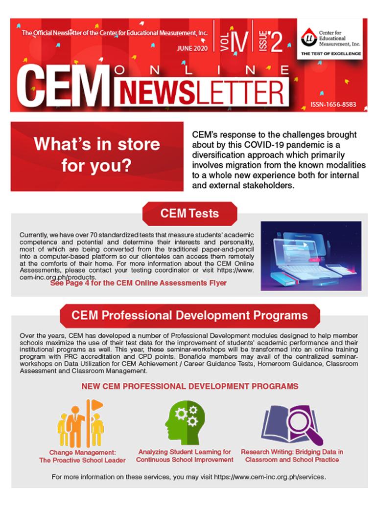 CEM Online Newsletter Vol. IV, Issue 02 (July 2020)