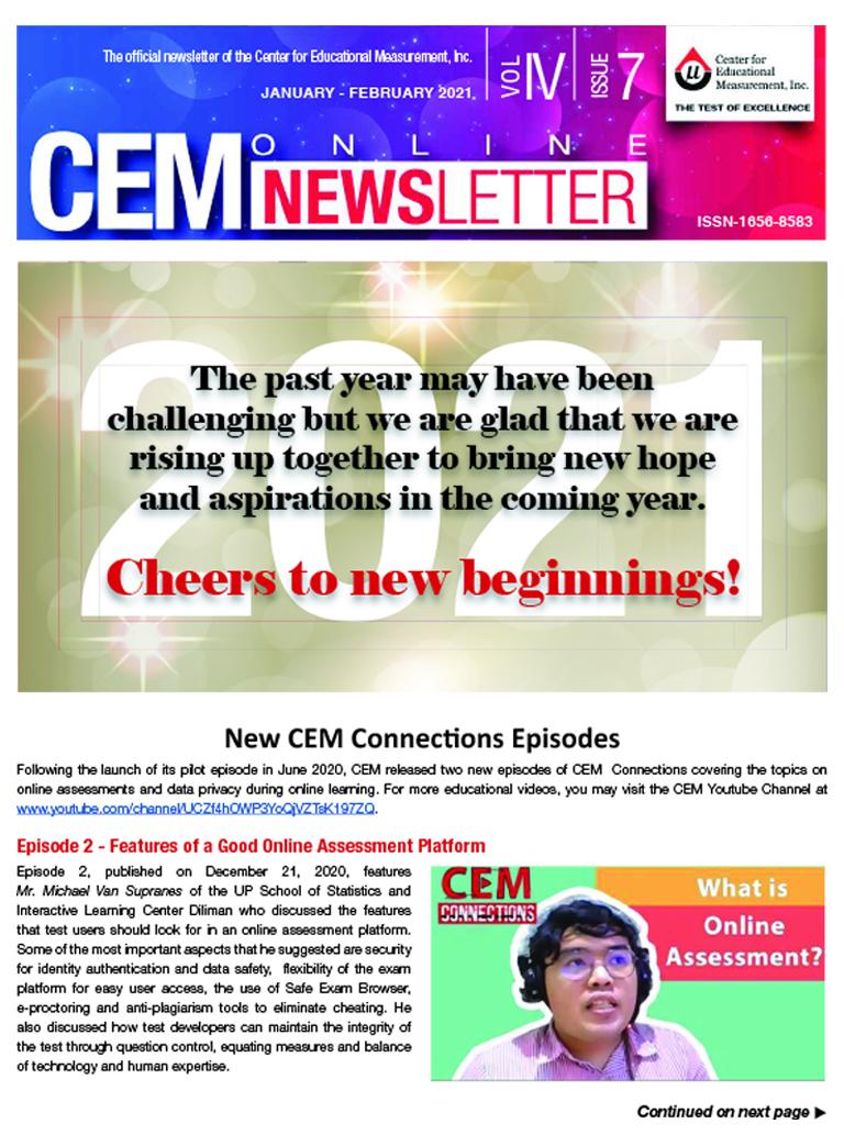 CEM Online Newsletter Vol. IV, Issue 07