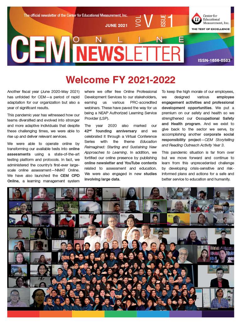CEM Online Newsletter Vol. V, Issue 01 - (June 2021)