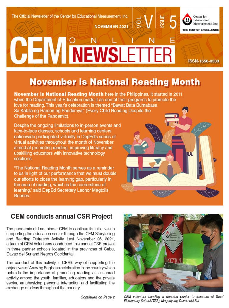 CEM Online Newsletter Vol. V, Issue 05 (November 2021)