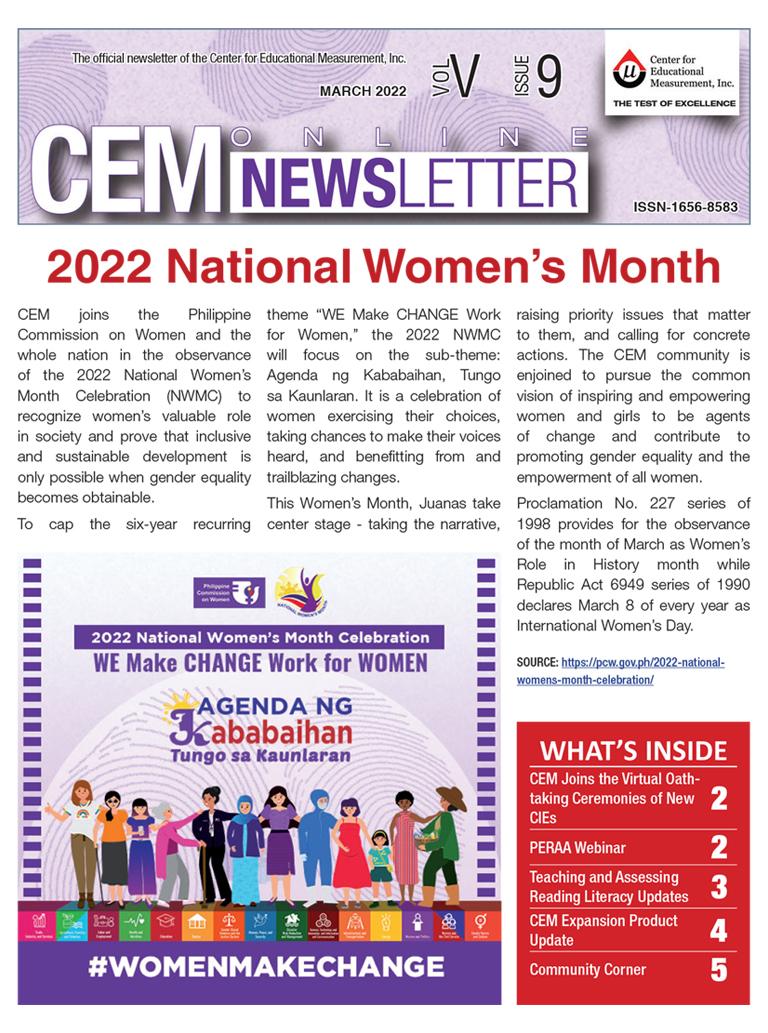 CEM Online Newsletter Vol. V, Issue 09 - (March 2022)